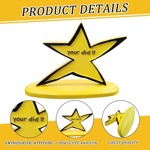 Funny Star Trophy - Humorous 'You Did It' Inscription | Perfect Graduation Gift & Desk Decor