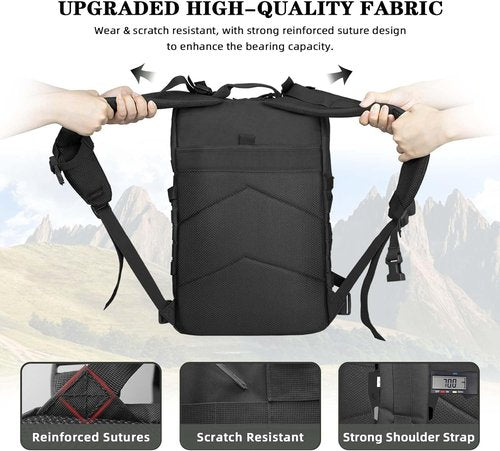 Highland Assault 45L Tactical Backpack - Large Army Pack for Outdoor Camping & Hiking | Black