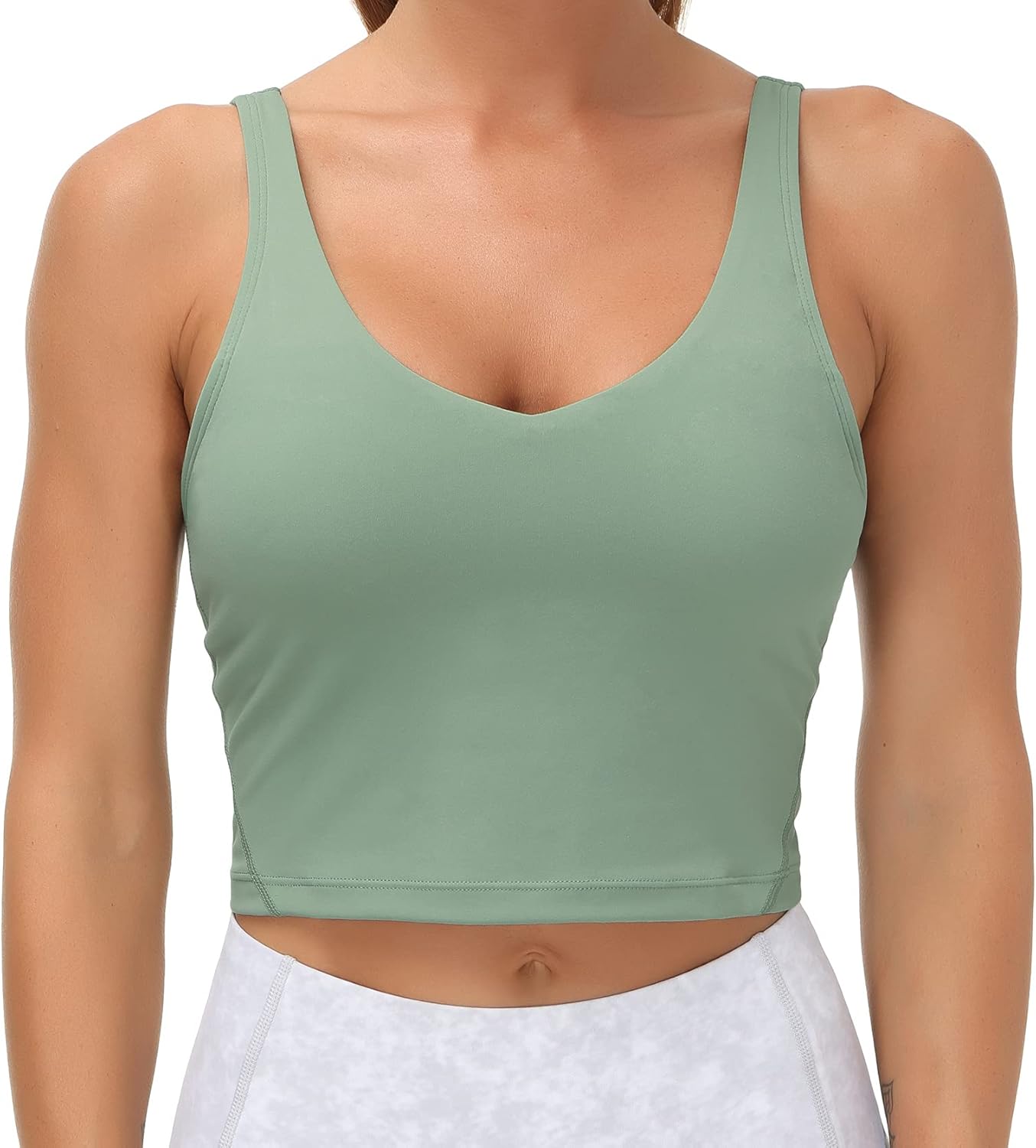 The Gym People Women's Sports Bra - Longline Wirefree Padded with Medium Support | Comfortable Fit