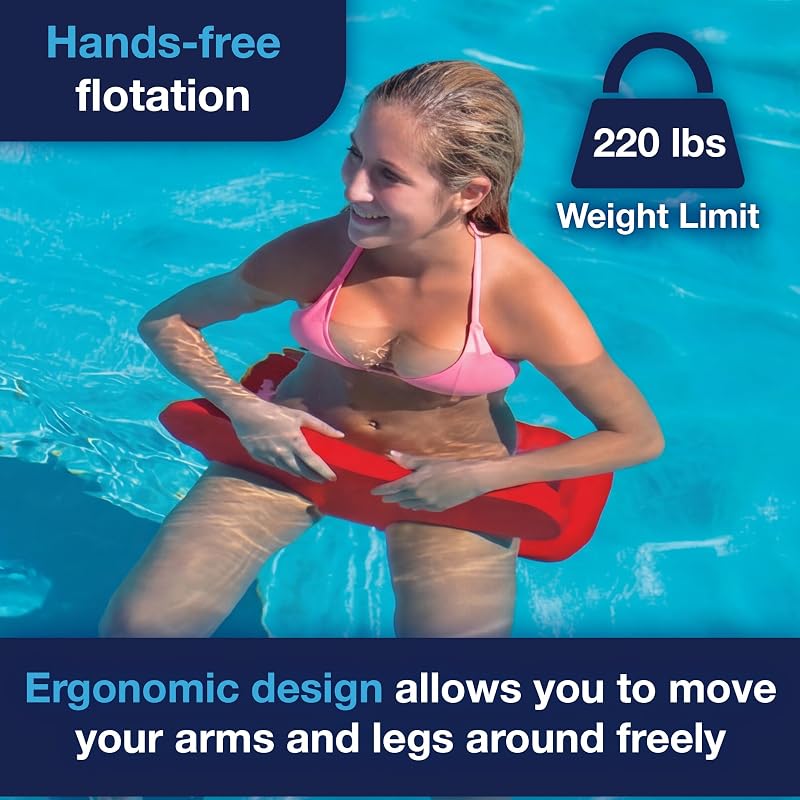 Wow Sports Foam Water Saddle Float - Red, Hands-Free Pool Seat