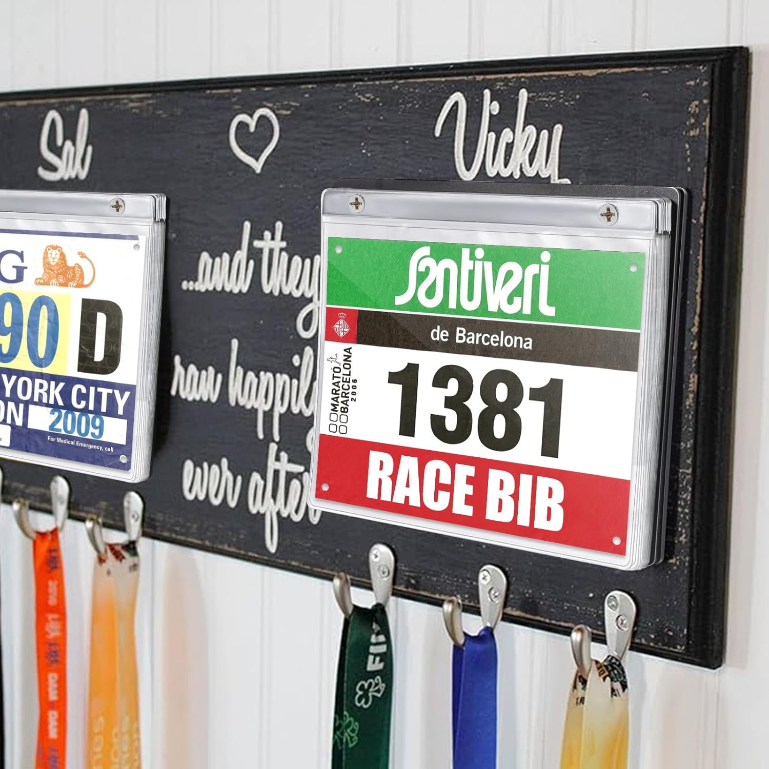 Race Bib Holder by [Brand Name] - 20 Sleeves for Runners | Durable Vinyl Sheet Protectors in Black