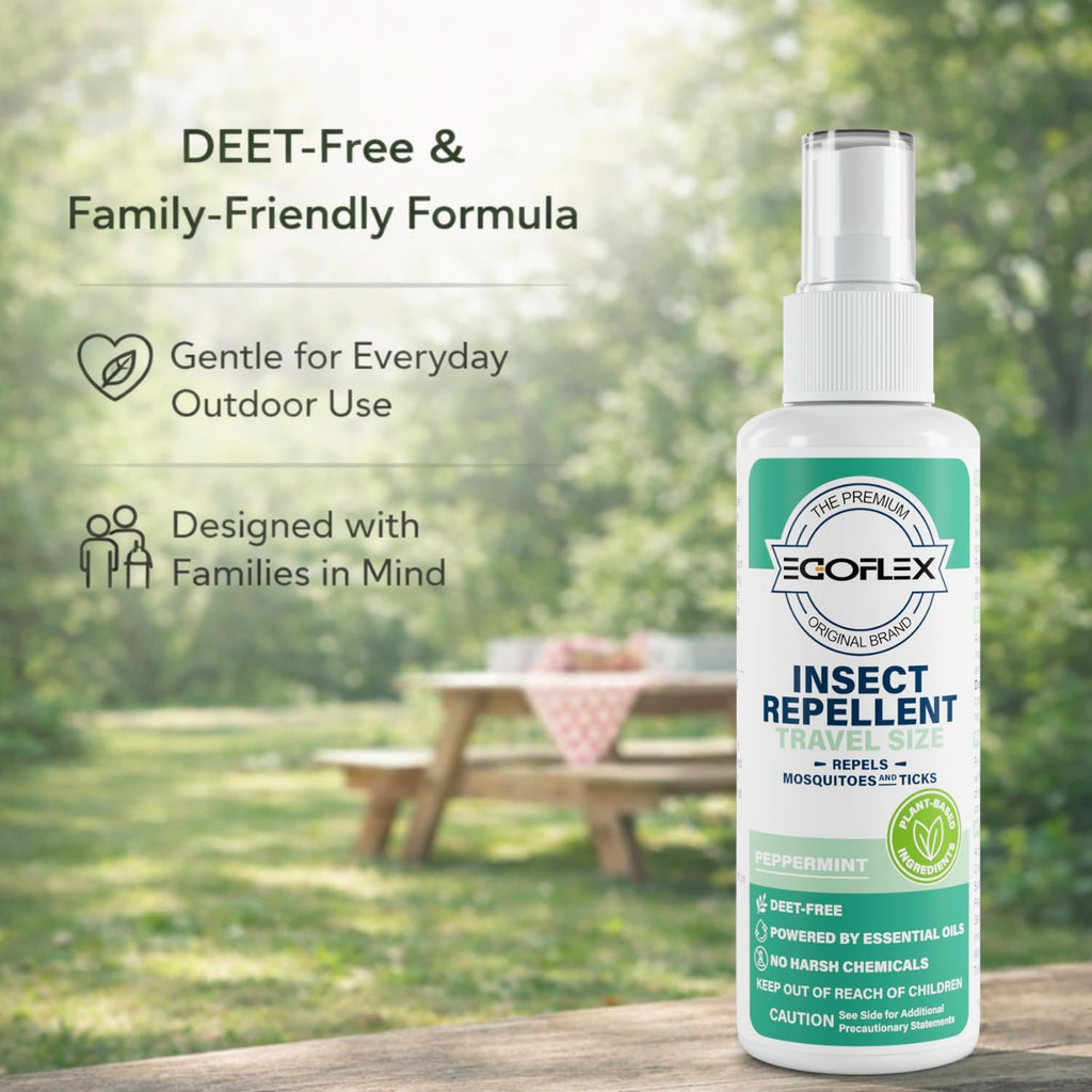 Skiennix Mosquito Repellent Spray - DEET-Free Travel Size Bug Spray | Natural Essential Oils, Peppermint Scent - 3 Fl Oz (3-Pack)