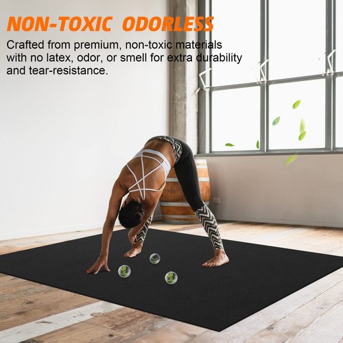 anngrowy Large Exercise Mat 6'x4'x7mm Workout Mats for Home Gym Mats Gym Flooring Rubber Workout Mat Fitness Mat Large Yoga Mat Cardio for Weightlifting, Jump Rope, MMA, Stretch, Pilates, Non-Slip