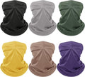 Geyoga UV Protection Cooling Neck Gaiter - 6 Pieces Breathable Face Scarf for Summer Sun Protection