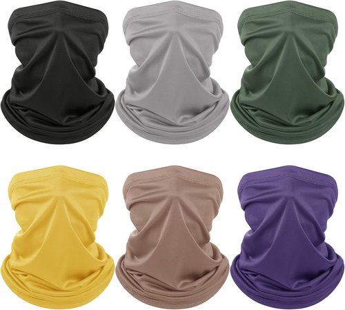 Geyoga UV Protection Cooling Neck Gaiter - 6 Pieces Breathable Face Scarf for Summer Sun Protection