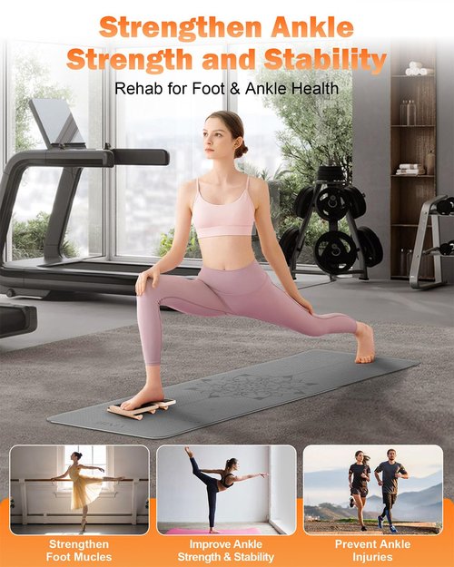 Ankle Strengthener & Single Leg Balance Board, Foot Strengthener for Plantar Fasciitis & Achilles Tendonitis, Physical Therapy, Sprain Recovery & Arch Support-Nature