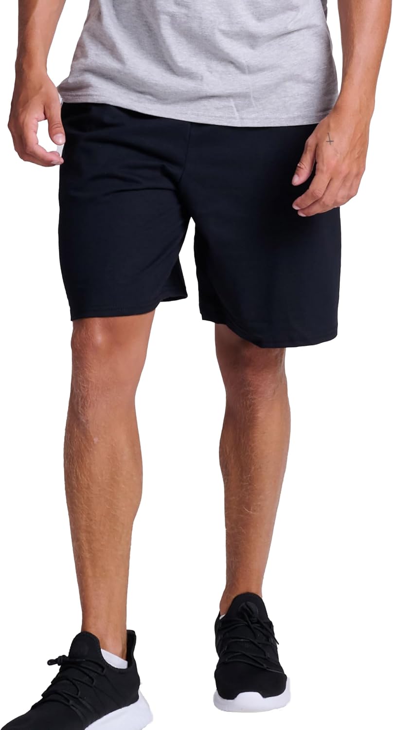 Russell Athletic Men's Cotton Shorts - Relaxed Fit with Pockets & Adjustable Waist | Sizes S-4X