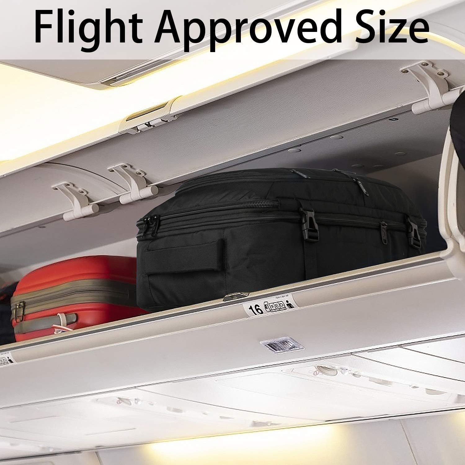 Vancropak Carry-On Backpack - 40L Expandable Travel Bag | Flight Approved & Water Resistant, Black