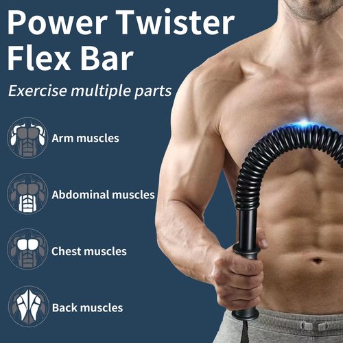 ZUFUMI Power Twister Flex Bar - Gorilla Bar for Chest Workout, Arm Shoulder Upper Body Chest Builder & Strengthener Spring Exercise Equipment (10-22LBS)