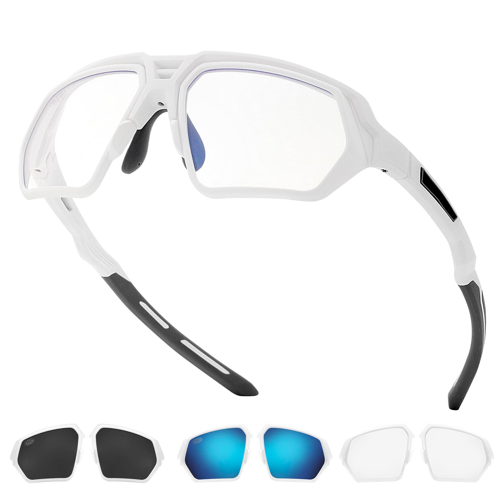 VIKISOIO Polarized Driving Glasses, 3 Interchangeable Lenses, Sport Goggles for Car, Motorcycle, Sport Sunglasses for Men Women