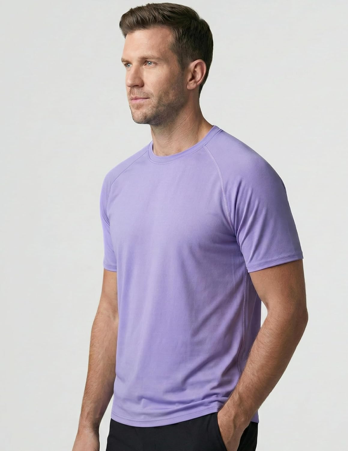 Skiennix Men's Active Quick Dry Crew Neck T-Shirts - 5 Pack Athletic Gym Tees for Workouts