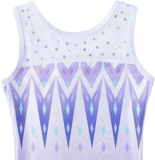HOZIY Leotards for Girls | Sparkling Snowflake Biketard in Blue, Purple & Hot Pink - Perfect for Gymnastics