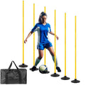 Nbguigdstr 6 Pcs 5 FT Adjustable Agility Training Poles for Soccer,Basketball,Football, Horse,Dog-Speed and Agility Training Equipment Sports Training Poles with Rubber Bases and Bag