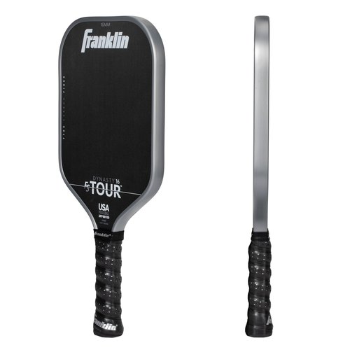 Franklin Sports Pro Pickleball Paddles - FS Tour Series Carbon Fiber Paddles - Official USA Pickleball (USAPA) Approved Rackets - Dynasty Pro Player - 16mm Polymer Core - Gray