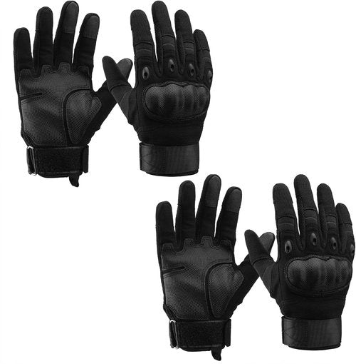 Cierto Motorcycle Gloves - Touch Screen Tactical Full Finger Gloves with Hard Knuckle | Adjustable Wrist for BMX, ATV, MTB Riding