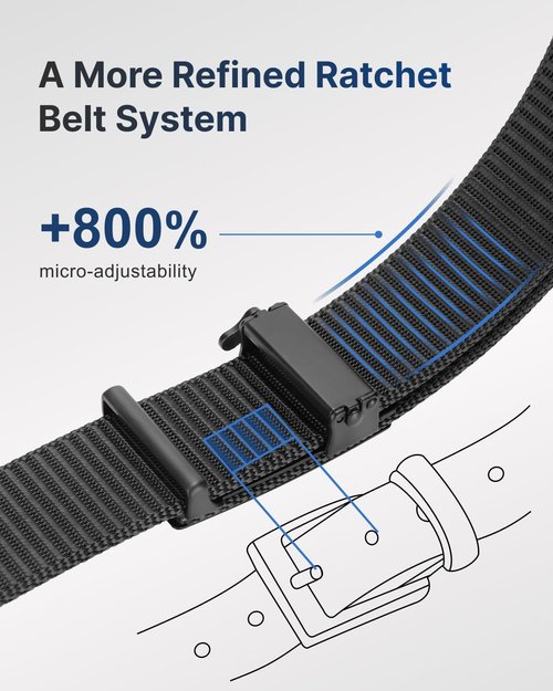 FAIRWIN Men's Ratchet Belt - Adjustable Nylon Tactical Belt for Golf, Work, and Outdoor Activities