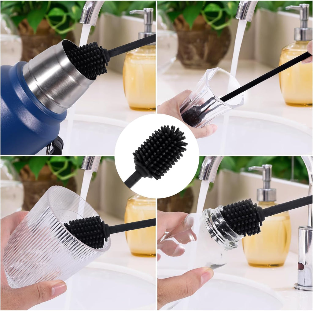 Skiennix Silicone Bottle Brush - Extra Long BPA-Free Cleaner for Water Bottles & Straws