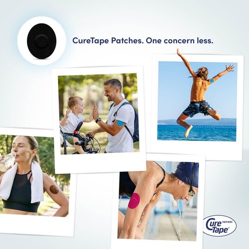 CureTape Patches - Sensor Fixing Plasters - Plasters for Freestyle Libre, Dexcom and Medtronic Guardian Sensors - Sensor Patch - Unique Variants (Black)