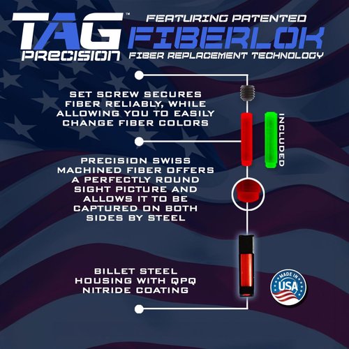TAG Precision TAC Gun Sights Compatible with CZ P10 Pistols | Durable Compact Ultra-Bright Front & Rear Tactical Handgun Sights with Easy Customization & Enhanced Accuracy | Hybrid (TSH)