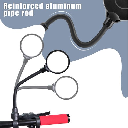 Newlight66 Bike Mirror, Adjustable Handlebar Rear View Mirrors For Mountain Road Bike Bicycle Electric Motorcycle (Black-2PC)