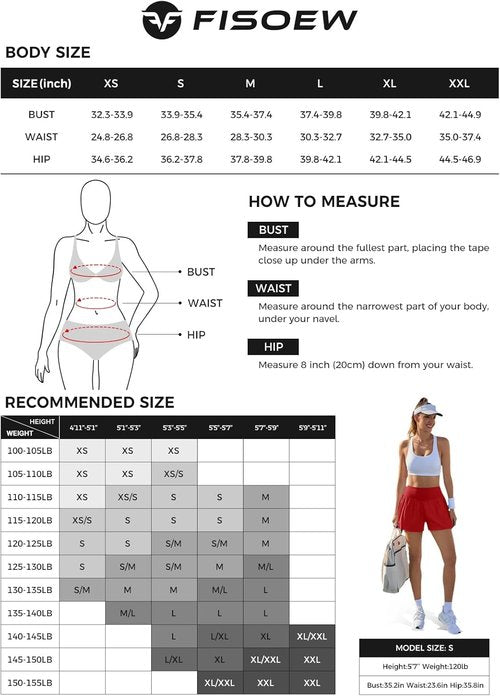 Fisoew Women's High-Waisted Workout Shorts - Lightweight Elastic Pleated Running Shorts