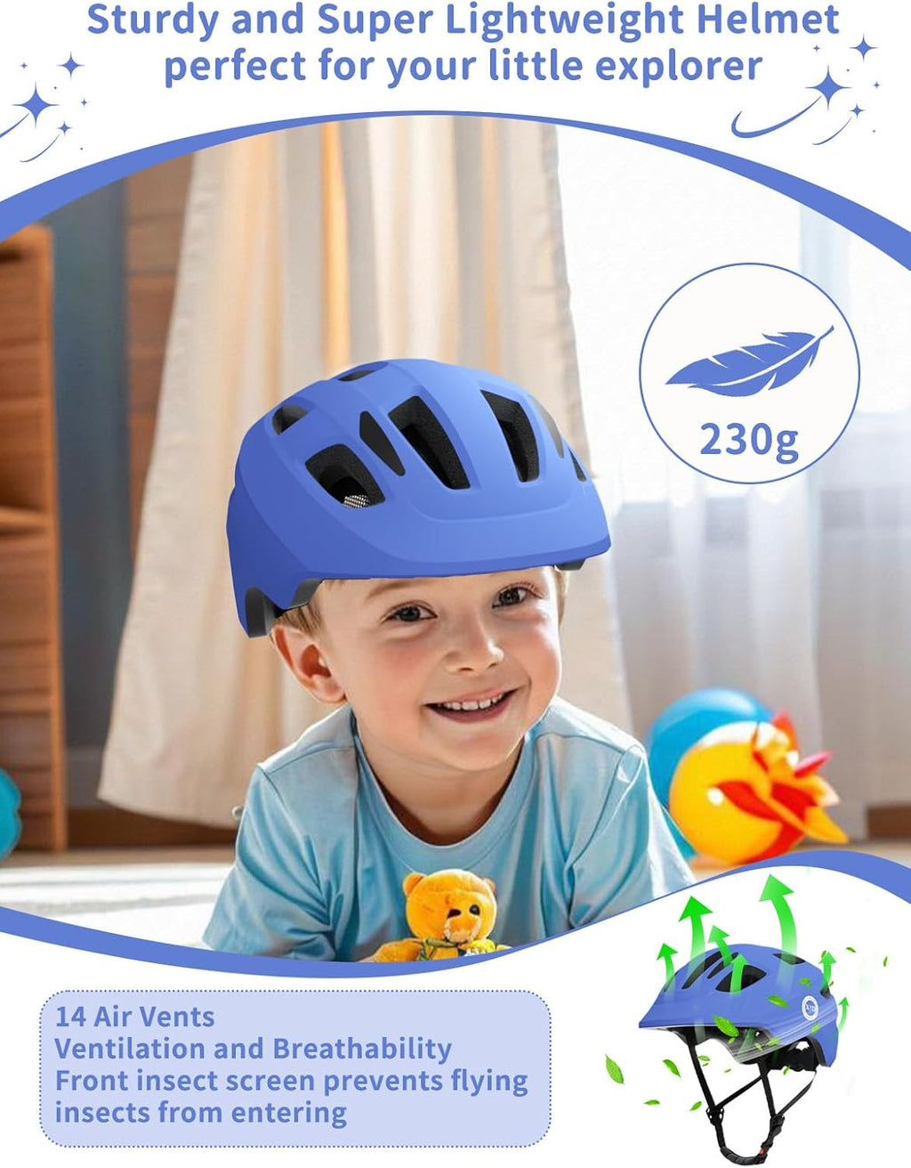 XJD Toddler Helmet - Lightweight Multi-Sport Bike & Skateboard Safety Gear for Ages 1+