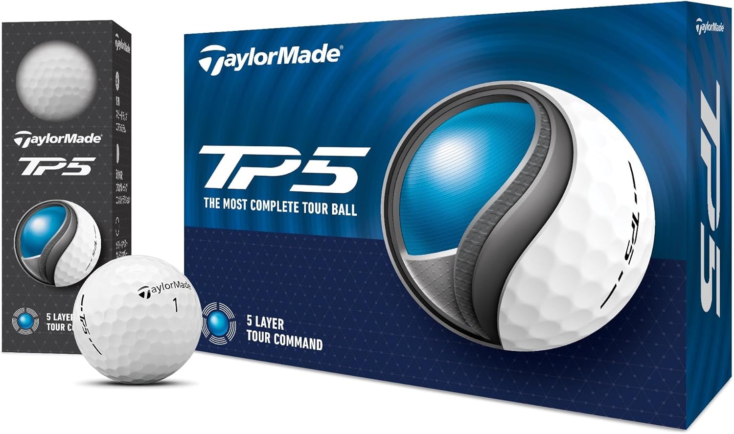 TaylorMade Golf TP5 Golf Balls - Premium Performance | One Dozen, Enhanced Distance & Control