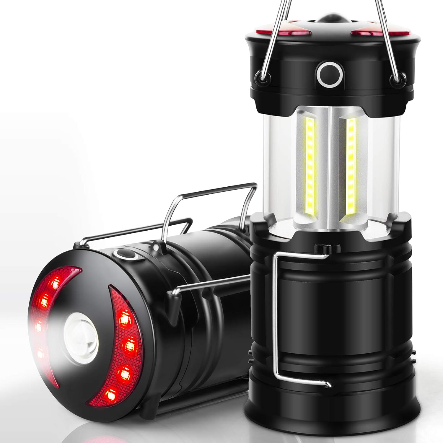 Skiennix 2-Pack Camping Lanterns - USB Rechargeable & Battery Powered LED Lights | Ideal for Hiking & Emergencies