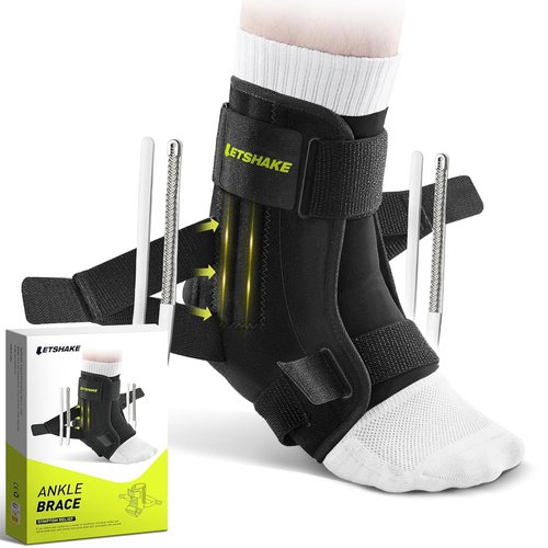 LETSHAKE Ankle Brace - Ultralight Stabilizer for Sprains & Tendonitis | Adjustable Support for Sports (L/XL)