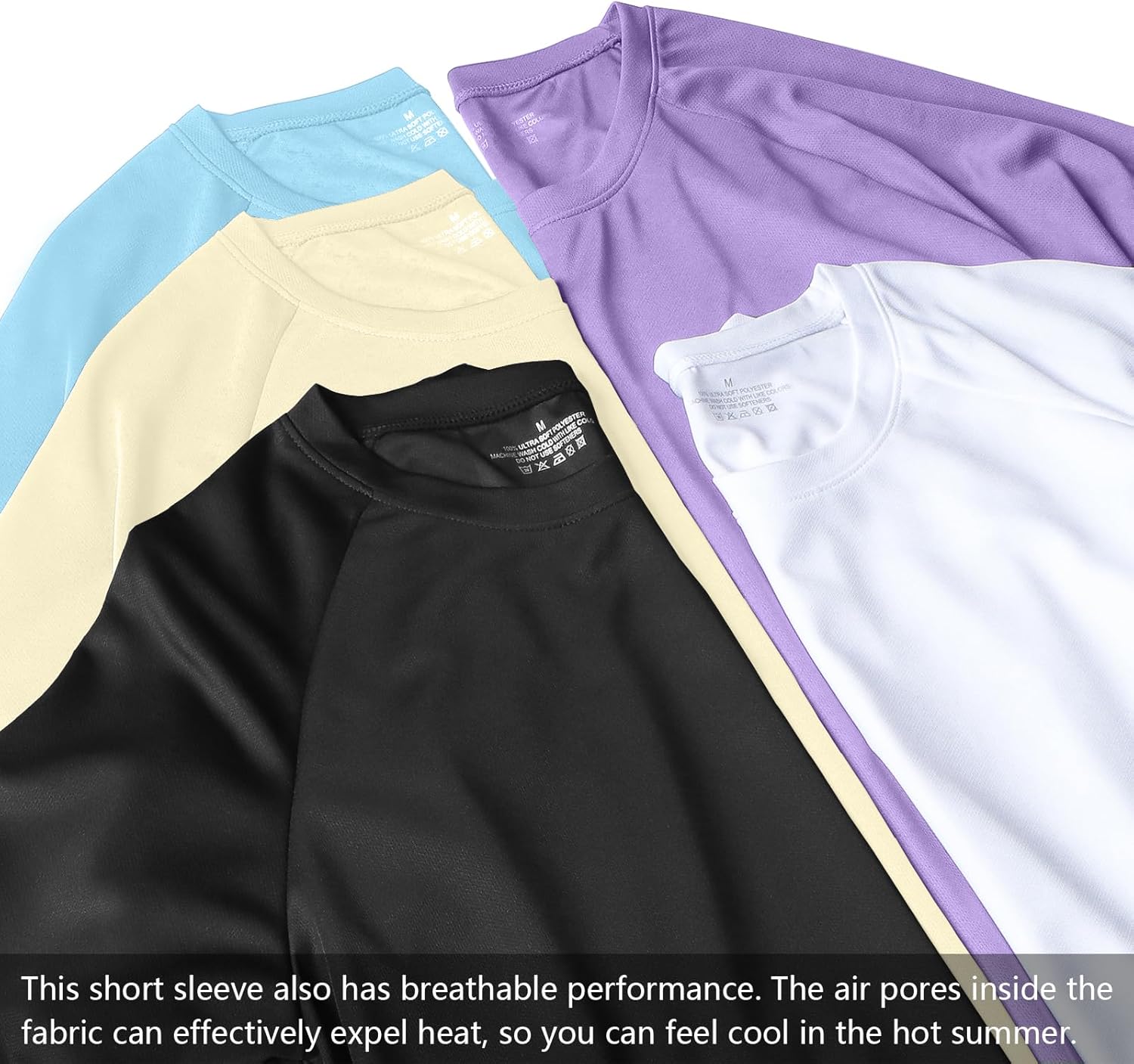Skiennix Running Shirts for Men - Breathable Dry Fit Athletic Tops | 1/5 Pack Gym T-Shirts