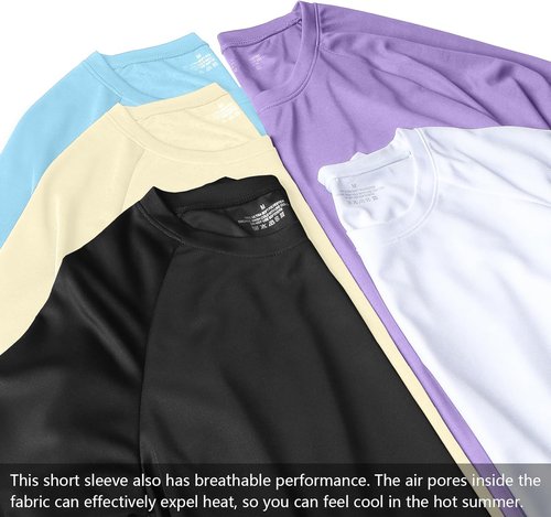 HovSiyla Men's Running Shirts - Breathable Dry Fit Athletic Tops for Cool Workouts | 1/5 Pack
