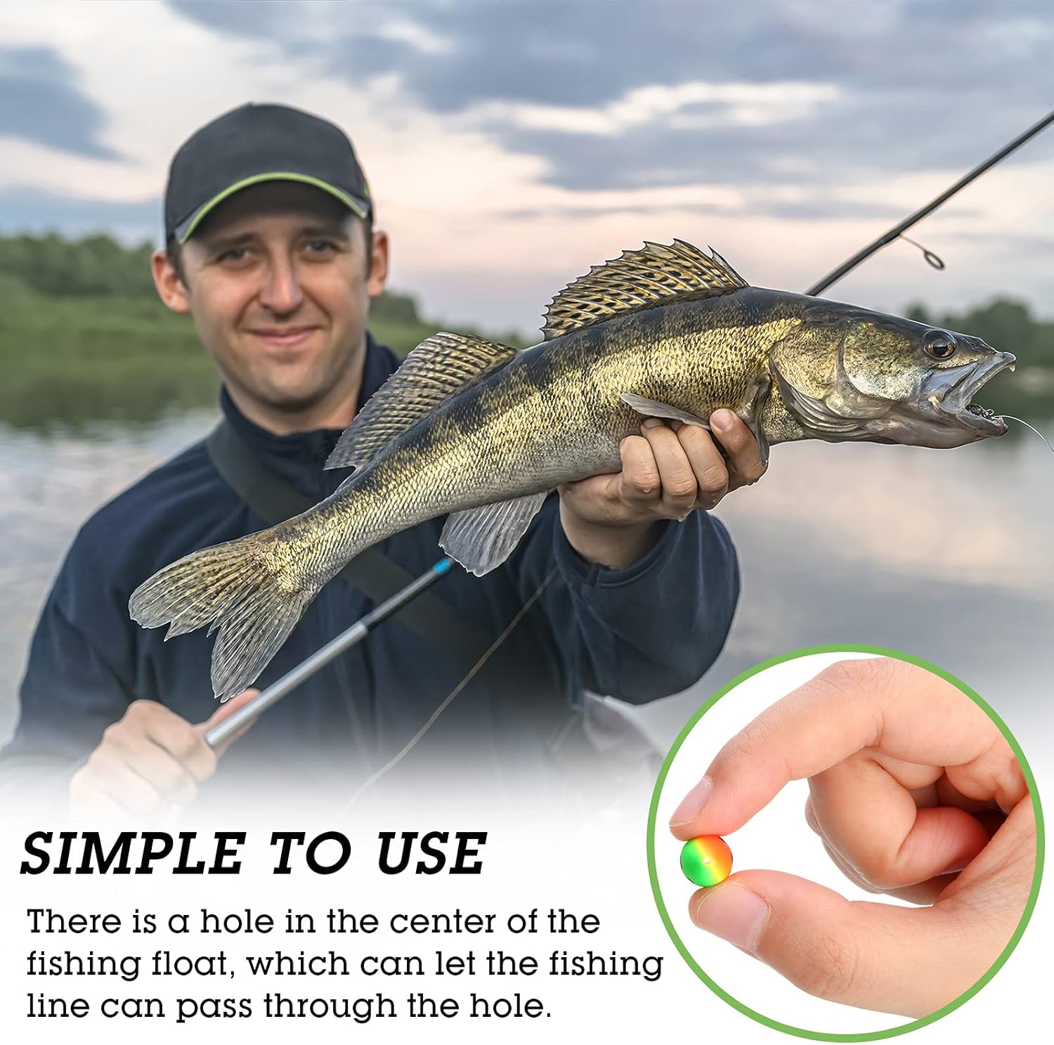 Skylety Foam Floats - 60 Pieces Fishing Rig Indicators for Trout, Catfish & Walleye - Oval Design