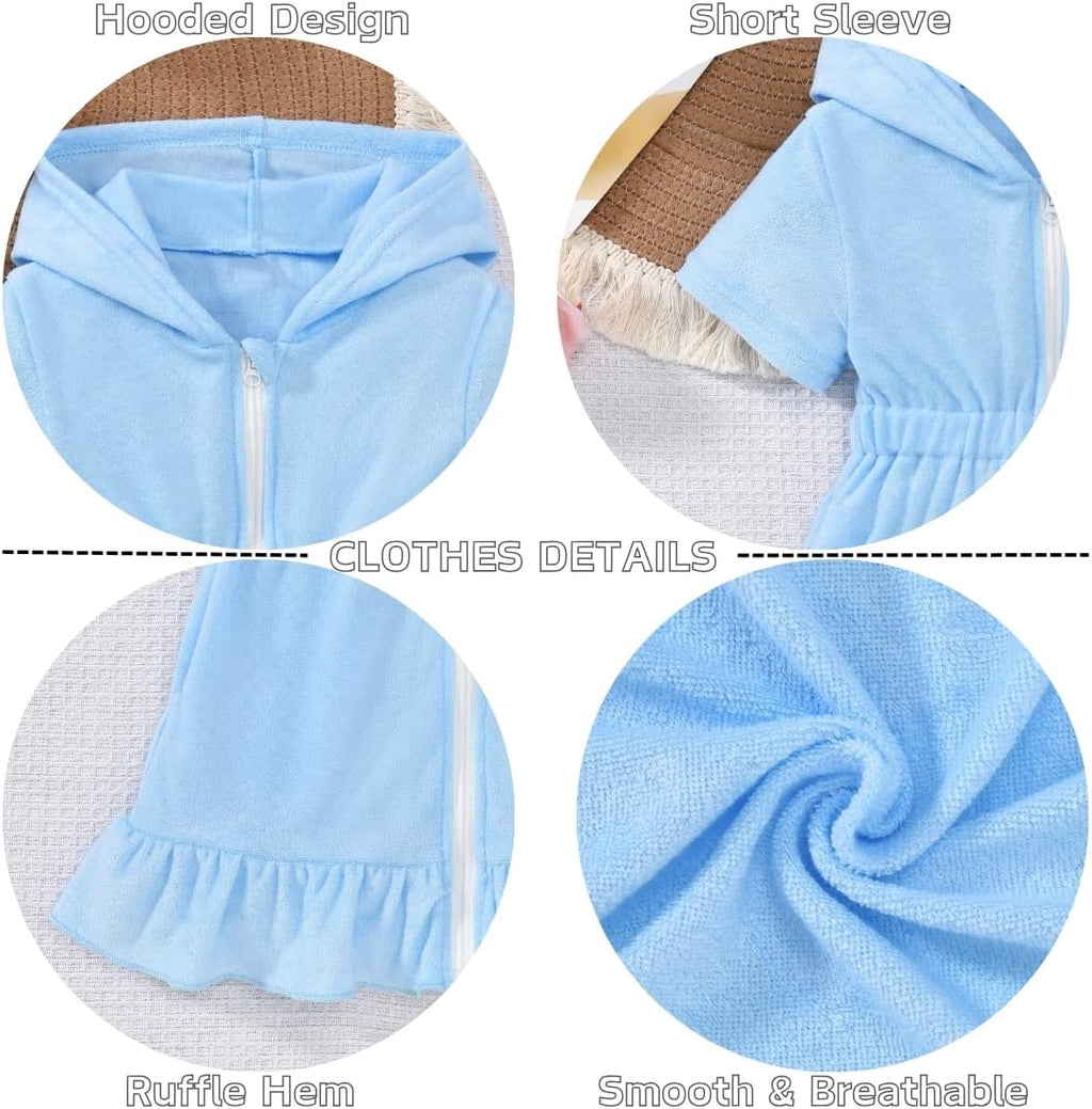 Skiennix Toddler Girls Swim Cover-Up - Lightweight, Quick-Dry Fabric | Perfect for Beach Days
