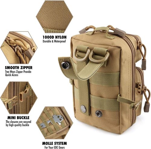 LIVANS Tactical Molle Utility Pouch - Versatile EDC Tool Holder | Compact Medical IFAK Pack
