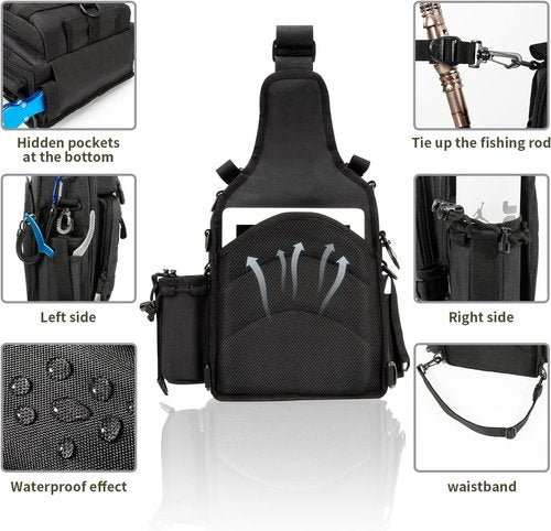BLISSWILL Fishing Backpack - Large Water-Resistant Outdoor Tackle Bag for Anglers