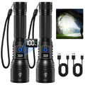Rechargeable Flashlights High Lumens 2Pack, 5Modes Super Bright Flashlight Rechargeable, LED Flashlight Powerful, Handheld Tactical Flash Lights for Home Emergencies Camping Essentials, Gifts for Men