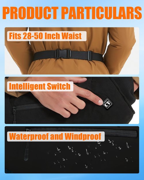 10000mAh Hand Warmer Pouch - Thickened Waterproof Heated Hand Muff, 4 Heating Zone, 3 Temperature Control, for Outdoor Hunting, Camping, Football, Golf
