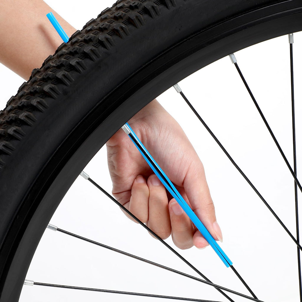 VORCOOL 75 Pcs Bike Spoke Covers, Motorcycle Motocross Dirt Bike Wheel Rim Spoke Wraps Protector Kit, Easy Install, Lightweight, Sky-Blue