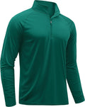 TACVASEN Men's Athletic Long Sleeve Shirts - UPF 50+ Sun Protection Pullover Zip | Outdoor Running T-Shirts
