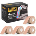 Yeoda Kinesiology Tape,Precut Kinesiology Strips 4 Rolls for Muscle Strain Relief & Joint Support,80 Count, 10” Precut Strips