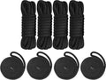 Dock Lines & Fender Lines Bundle - 4 Pack 1/2" x 15' & 4 Pack 1/2" x 6' - Durable Marine Accessories