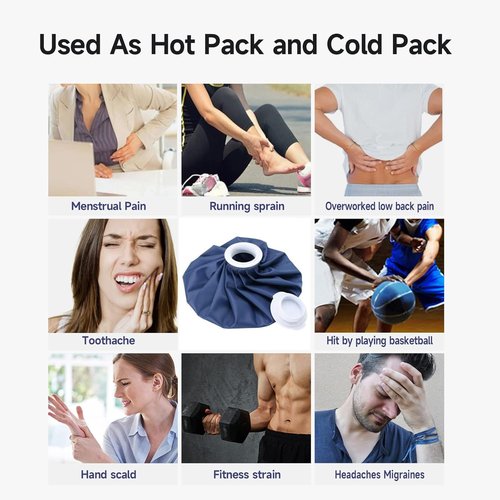 BICAREE Reusable Ice Pack for Injuries - No-Leak Hot & Cold Therapy Bag | 9-Inch Size