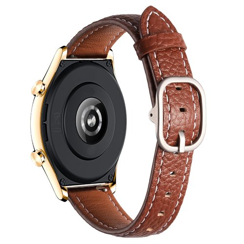 20mm Genuine Leather Soft Strap Quick Release Wristband Compatible with Garmin Vivoactive 6, Vivoactive 5, Vivoactive 3 smartwatch for Women (Brown)