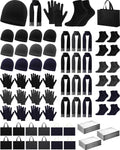 72 Pcs Homeless Care Package Supplies Bulk Winter Beanie Emergency Blankets Sock Gloves Scarf Bag for Unisex Donation