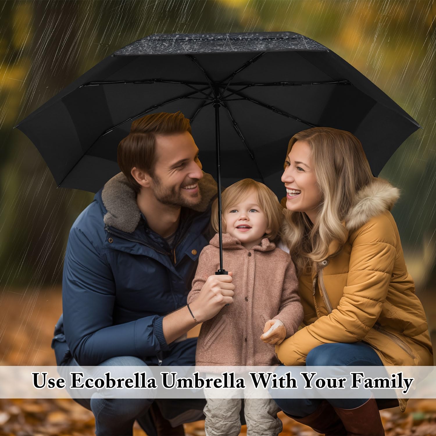 Skiennix Golf Umbrella - Oversized 54-Inch Double Layer Windproof Design | Compact & Automatic Open/Close