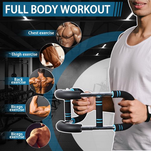 Soulchen 8 Pcs Twister Arm Trainer Adjustable 5 Resistance Levels 30-120 Lbs Chest Arm Workout Equipment for Men Women 3 Grip Strength Trainer Wrist Forearm Strengthener 3 Resistance Bands 1 Jump Rope