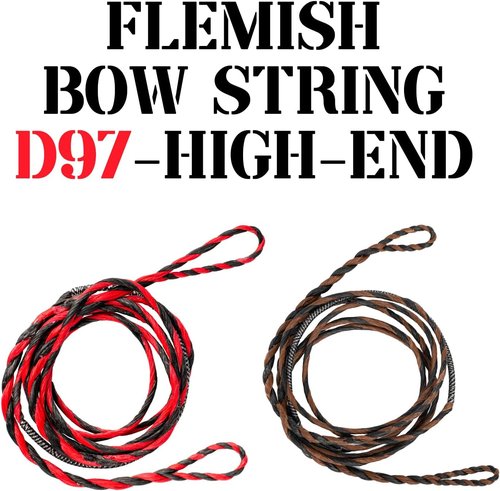 Deerseeker Flemish D97 Bow String - Handmade 16-Strand Fast Flight Replacement for 54-70in Longbow & Recurve