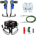 Tree Climbing Gear, Tree Climbing Spikes with Adjustable Leg Straps & Steel Core Flip Line, Triple Lock Lanyard Adjuster, Durable Climbing Spikes for Arborist Work, Fruit Harvesting (Blue)