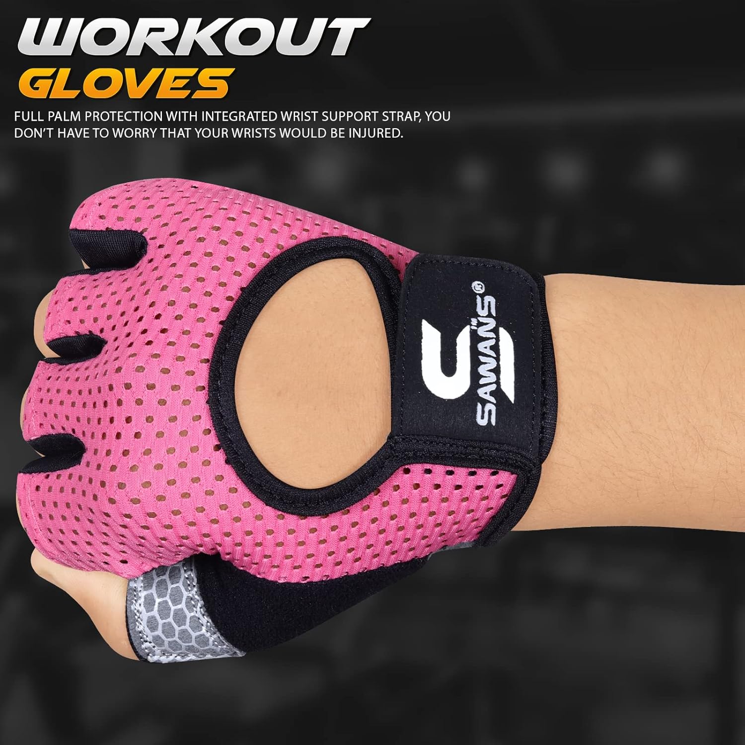 SAWANS Workout Gloves - Lightweight, Breathable Weight Lifting Gloves for Men & Women | Non-Slip Grip Protection