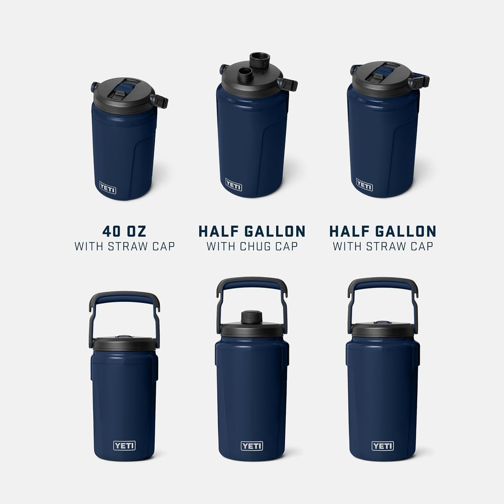 YETI Silo Half Gallon Insulated Water Jug - Leakproof Sports Bottle with Straw Cap & Fence Hook - Keeps Drinks Ice-Cold, Black